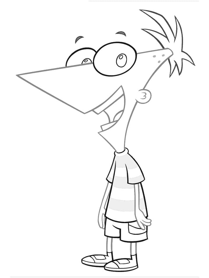 Fise de colorat cu Phineas si ferb de colorat p04