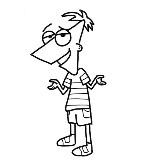 Fise de colorat cu Phineas si ferb de colorat p05