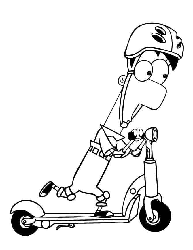 Fise de colorat cu Phineas si ferb de colorat p07
