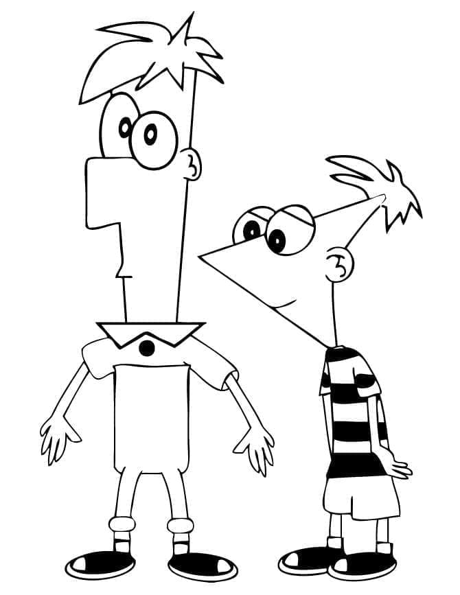 Fise de colorat cu Phineas si ferb de colorat p08