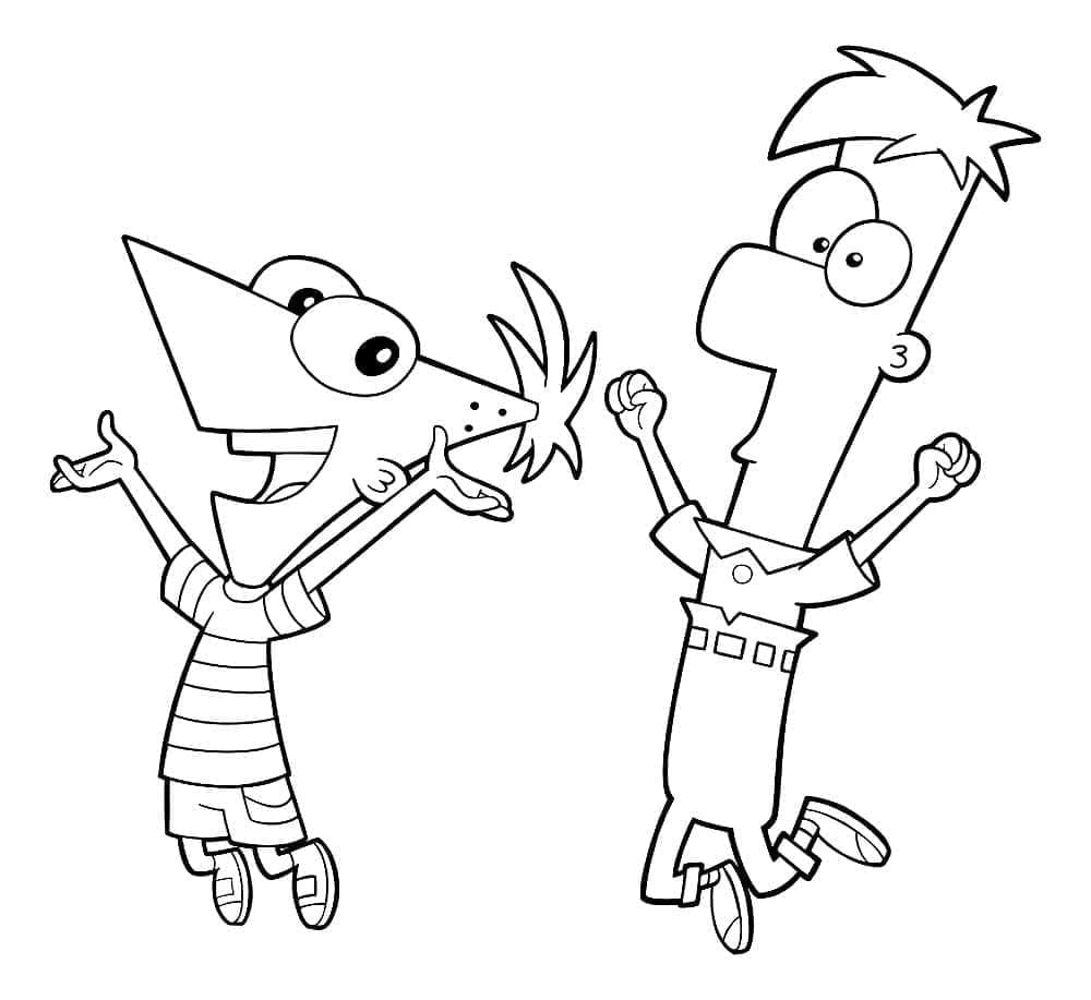 Fise de colorat cu Phineas si ferb de colorat p13