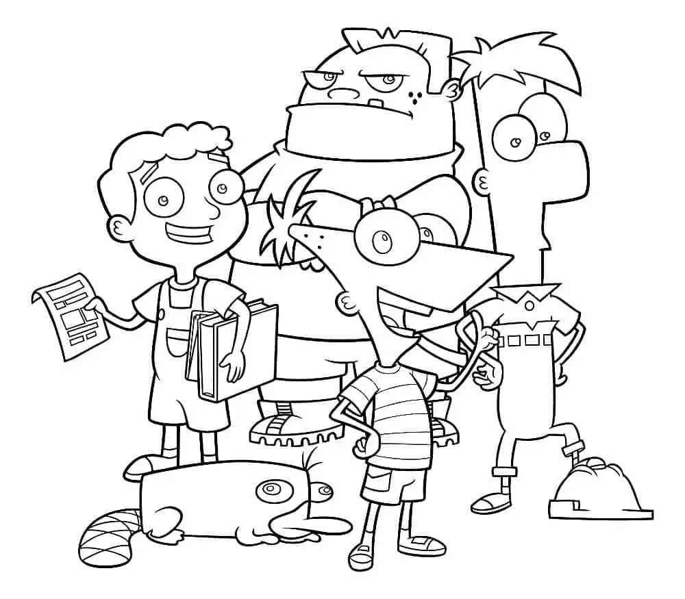Fise de colorat cu Phineas si ferb de colorat p14
