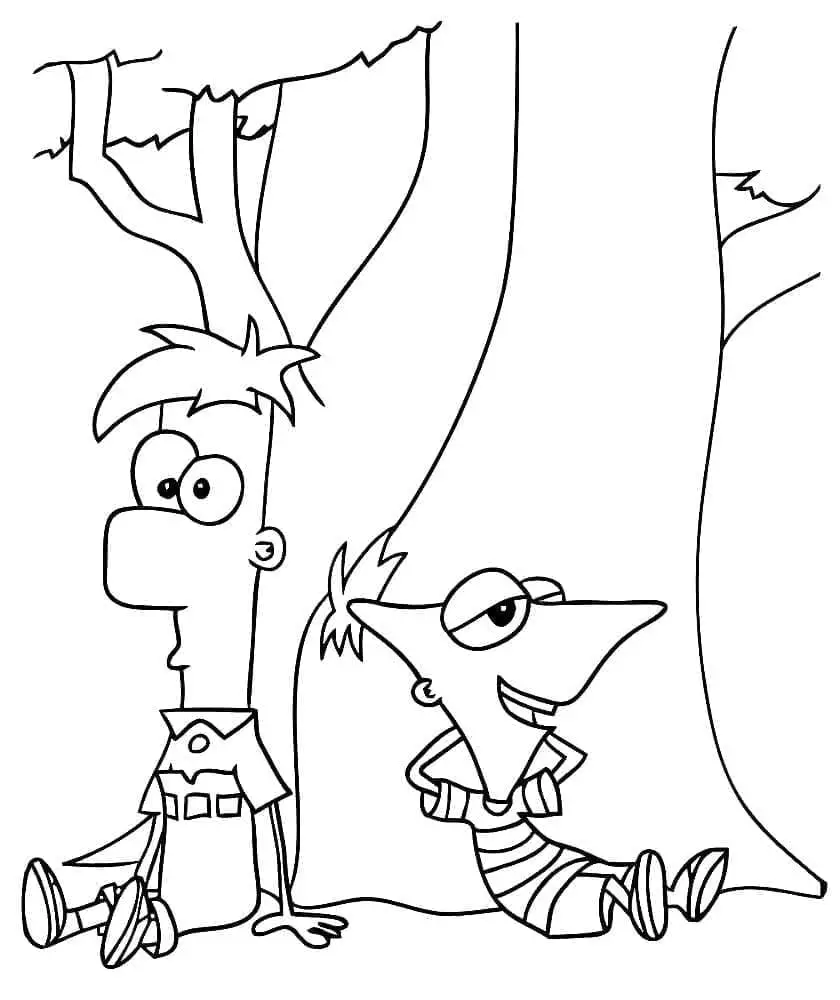 Fise de colorat cu Phineas si ferb de colorat p19