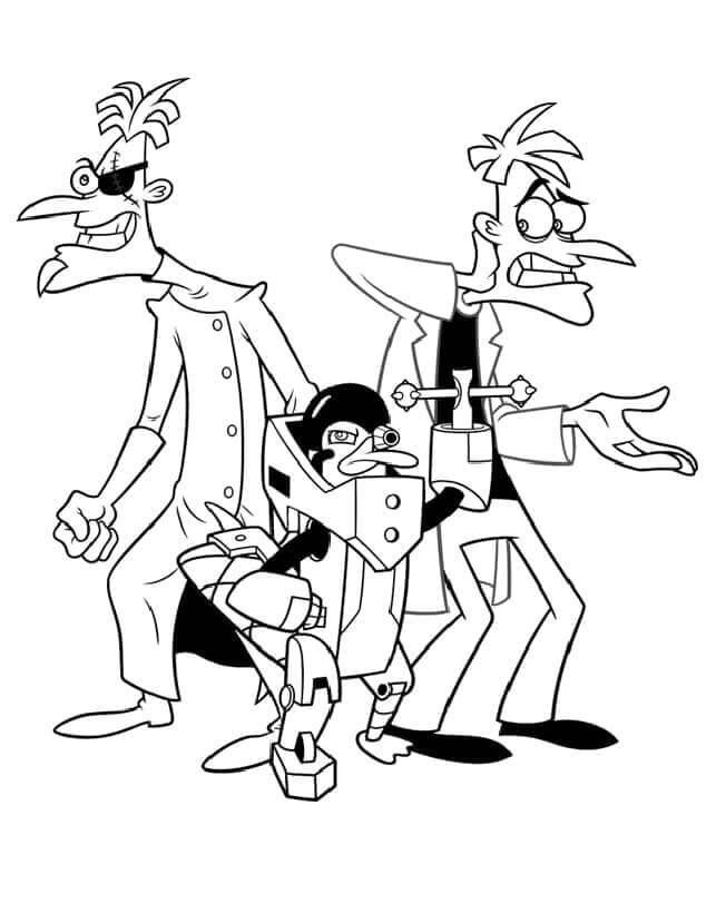 Fise de colorat cu Phineas si ferb de colorat p31