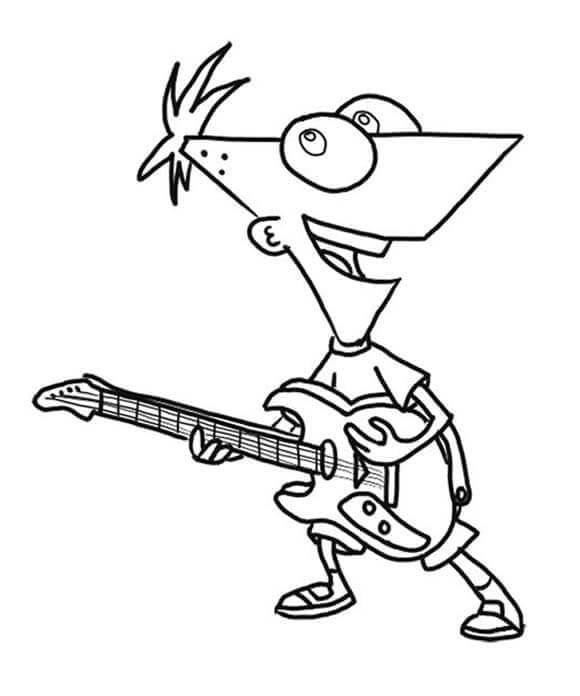 Fise de colorat cu Phineas si ferb de colorat p33