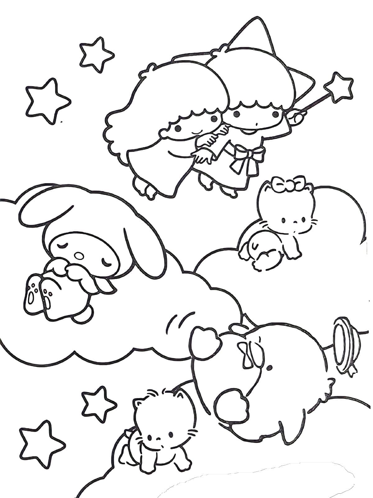 Fise de colorat cu Sanrio de colorat p06