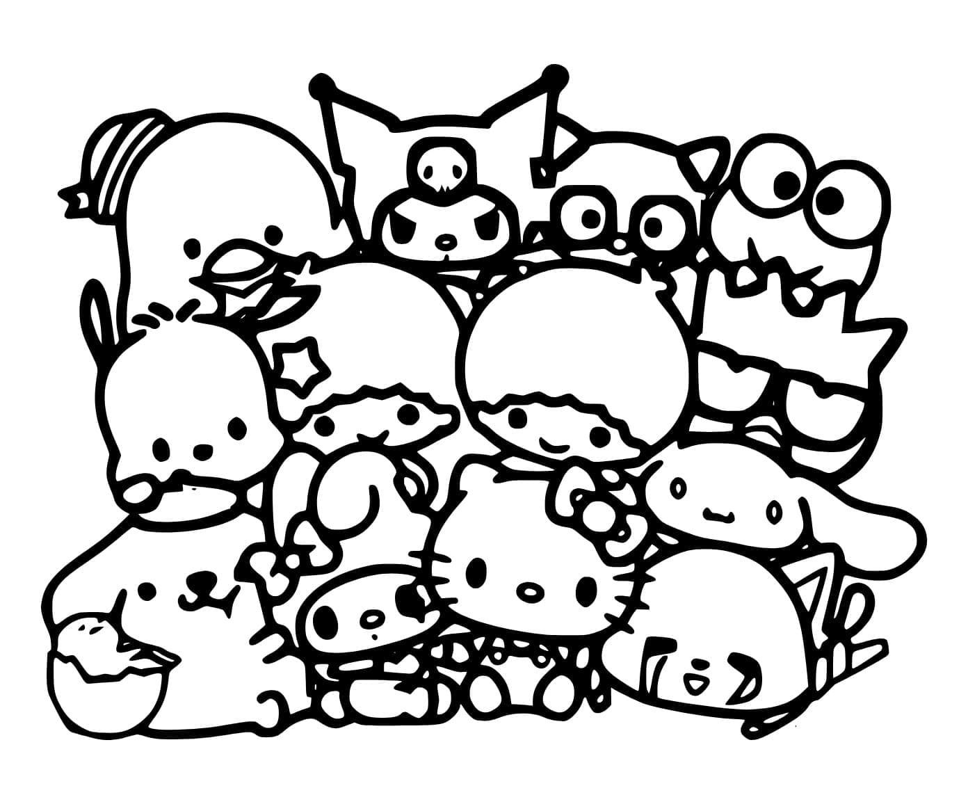 Fise de colorat cu Sanrio de colorat p07