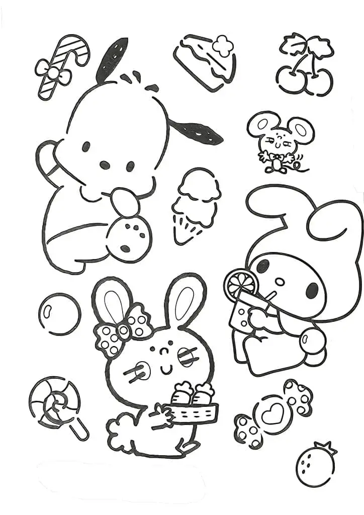 Fise de colorat cu Sanrio de colorat p08