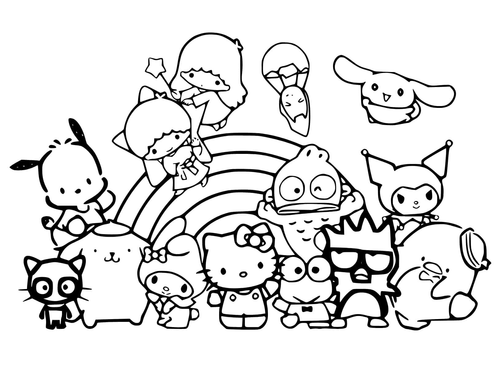 Fise de colorat cu Sanrio de colorat p10