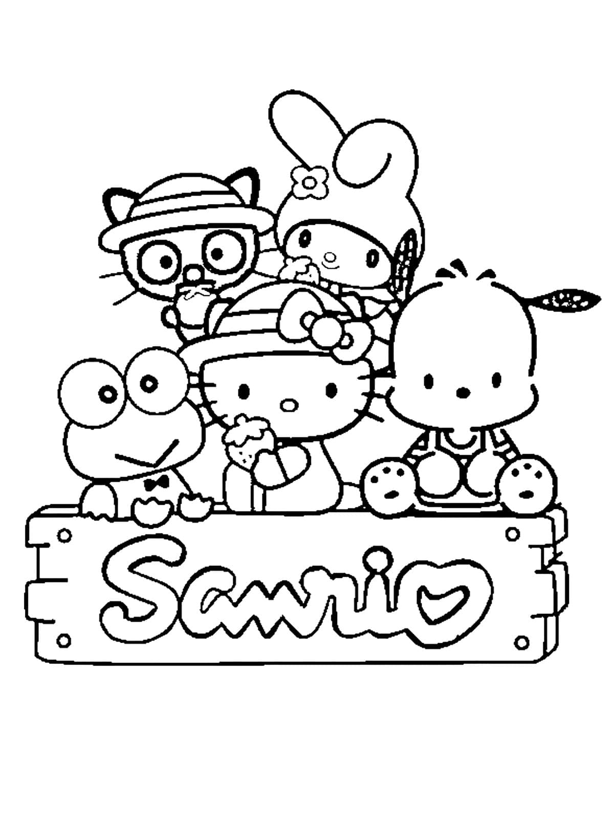 Planse de colorat cu Sanrio