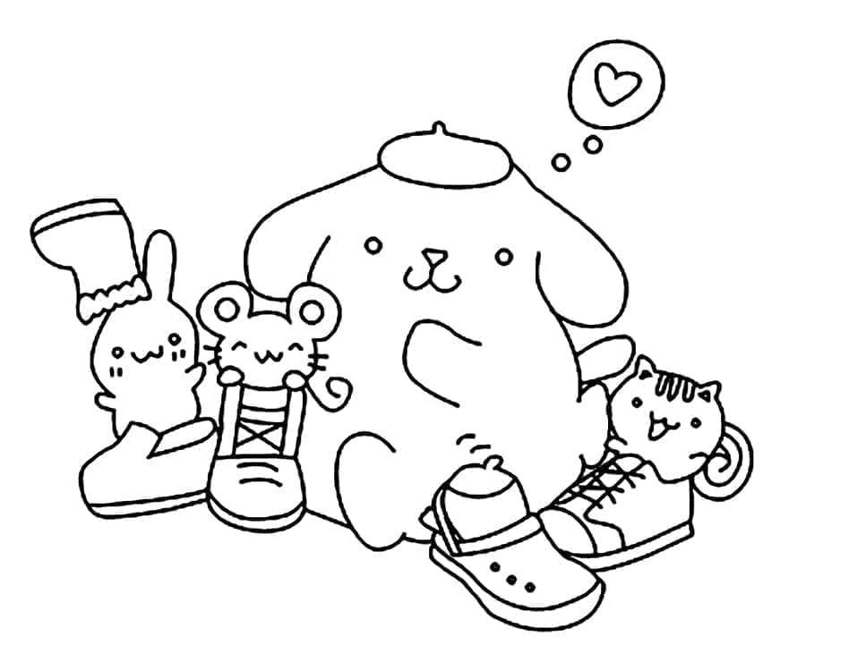Fise de colorat cu Sanrio de colorat p27