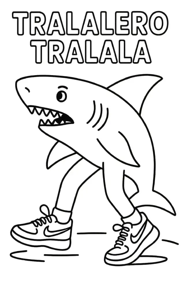 Fise de colorat cu Tralalero Tralala de colorat p13
