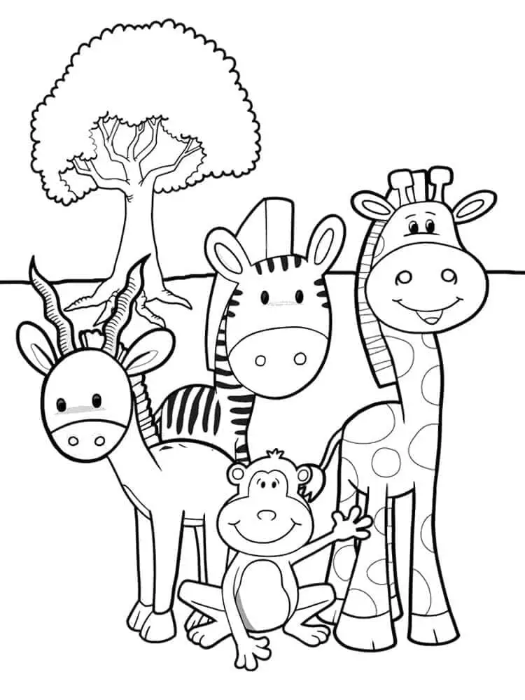 Fise de colorat cu Animale Salbatice de colorat p06