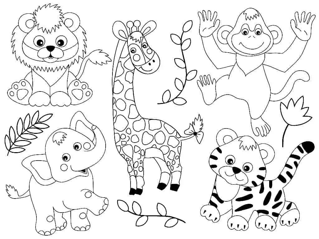 Fise de colorat cu Animale Salbatice de colorat p07