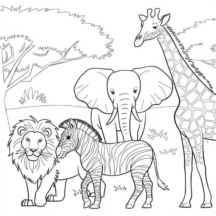 Fise de colorat cu Animale Salbatice de colorat p09