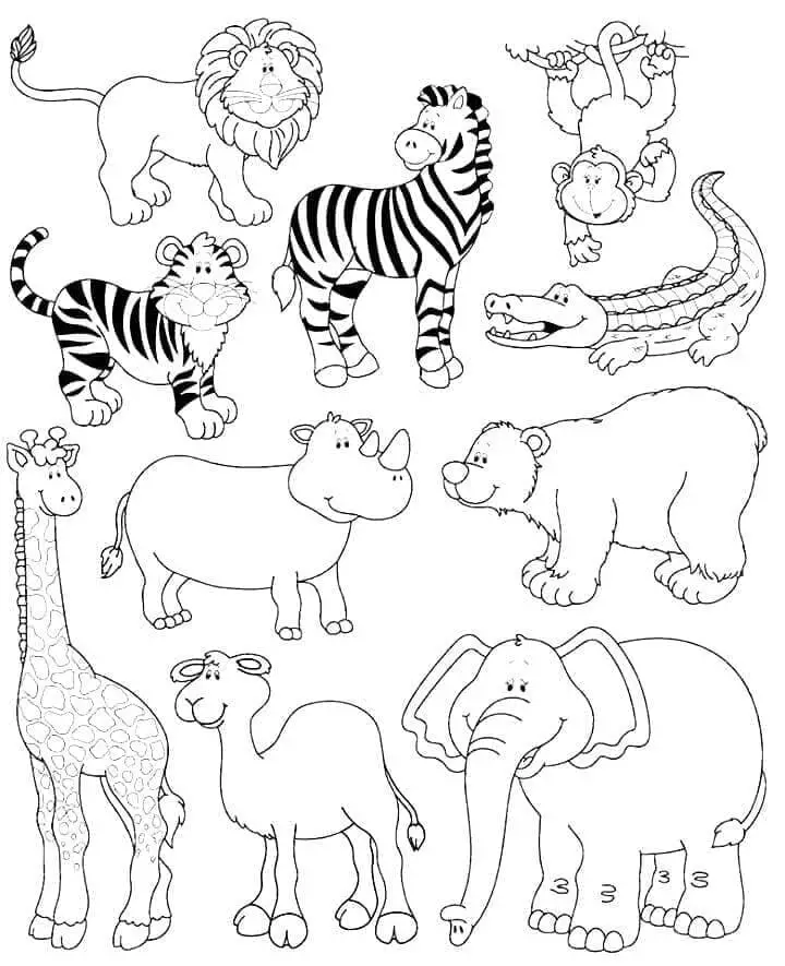Fise de colorat cu Animale Salbatice de colorat p10