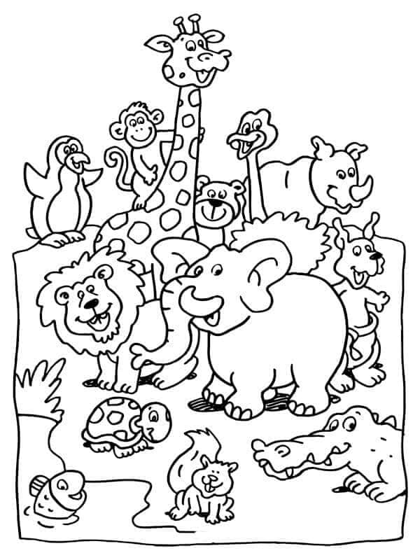 Fise de colorat cu Animale Salbatice de colorat p11