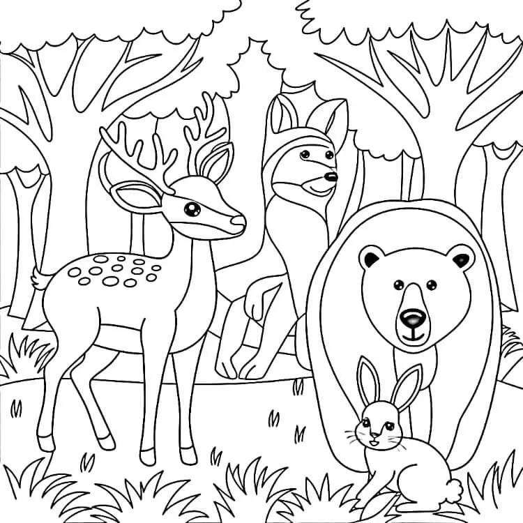 Fise de colorat cu Animale Salbatice de colorat p12