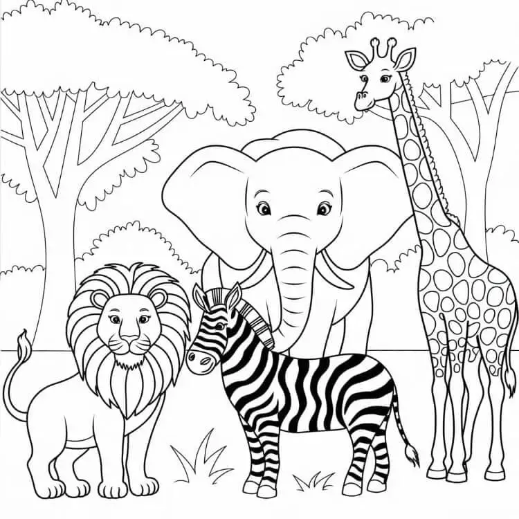 Fise de colorat cu Animale Salbatice de colorat p15