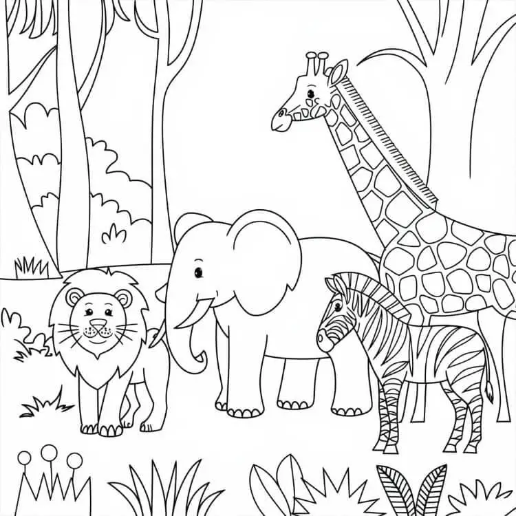 Fise de colorat cu Animale Salbatice de colorat p17