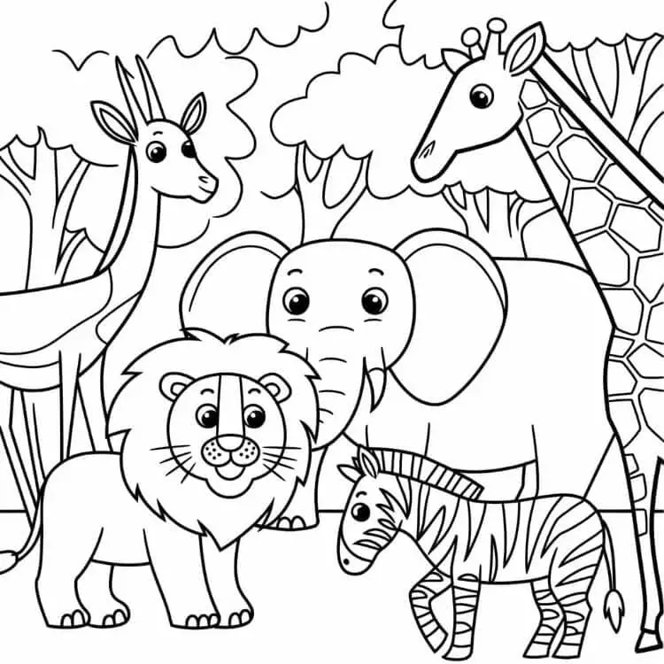 Fise de colorat cu Animale Salbatice de colorat p18
