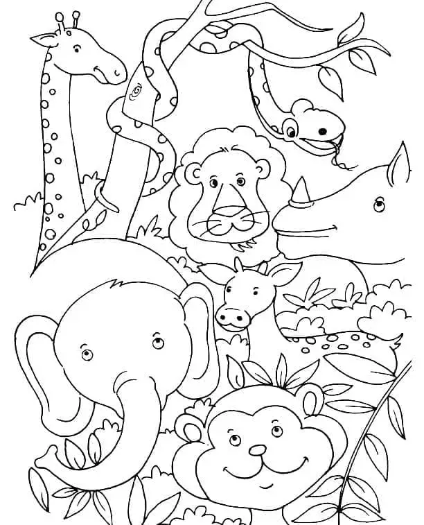 Fise de colorat cu Animale Salbatice de colorat p20
