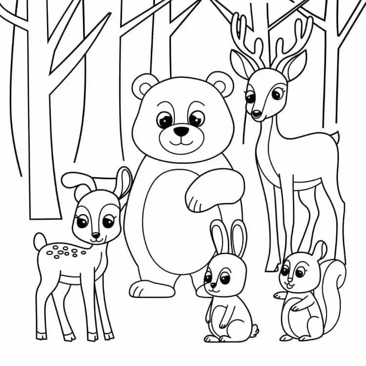 Fise de colorat cu Animale Salbatice de colorat p24