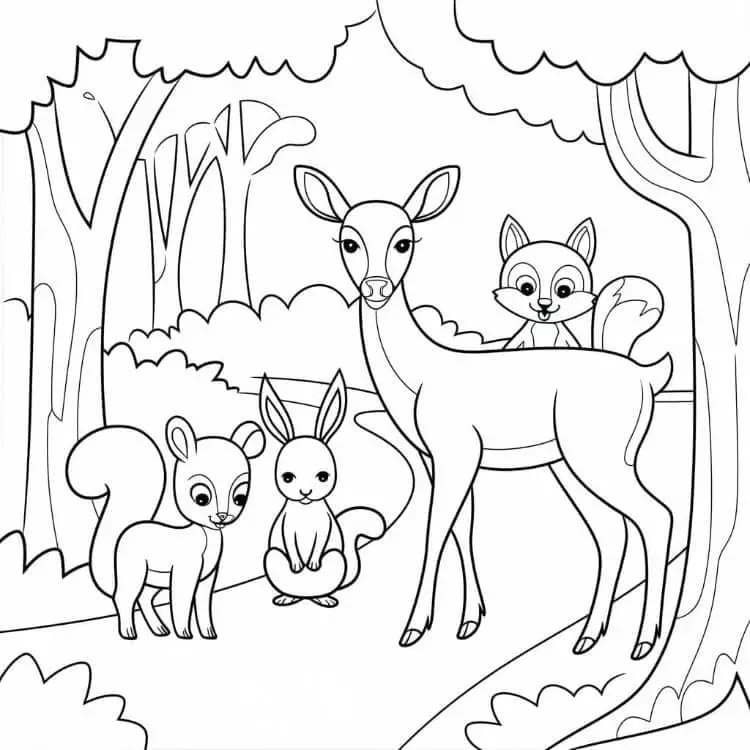 Fise de colorat cu Animale Salbatice de colorat p28