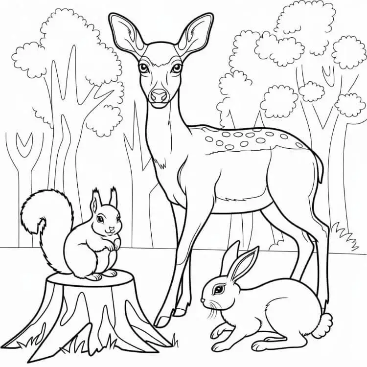 Fise de colorat cu Animale Salbatice de colorat p34