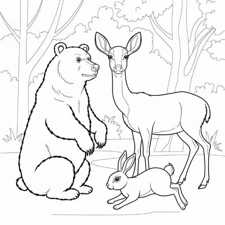 Fise de colorat cu Animale Salbatice de colorat p41