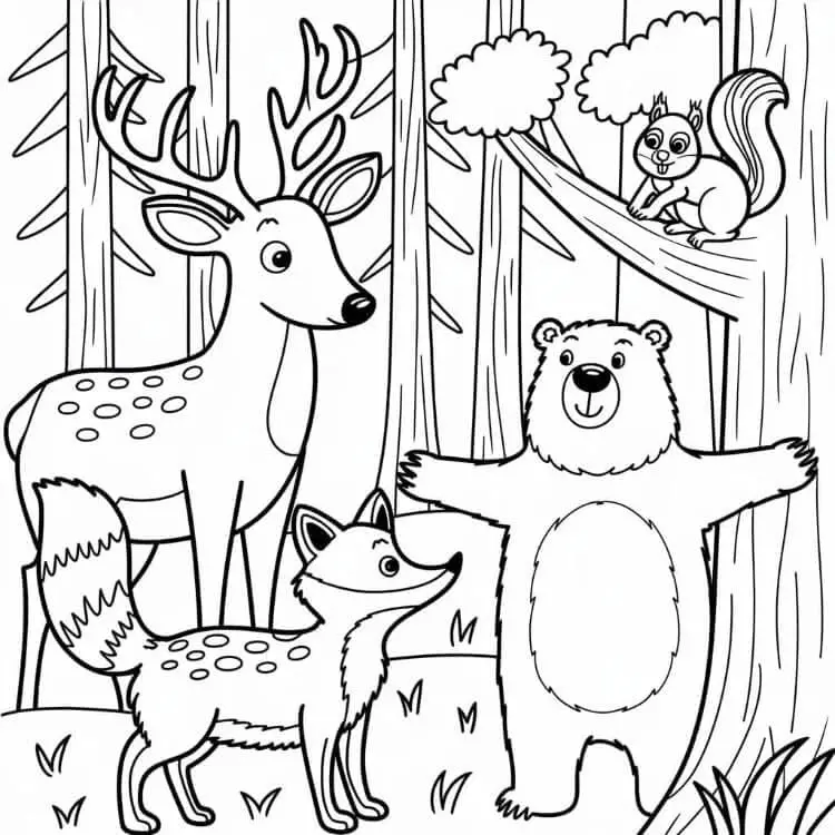 Fise de colorat cu Animale Salbatice de colorat p42