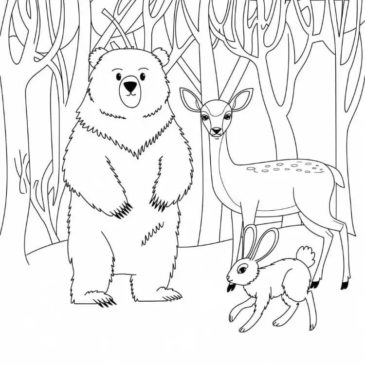 Fise de colorat cu Animale Salbatice de colorat p44