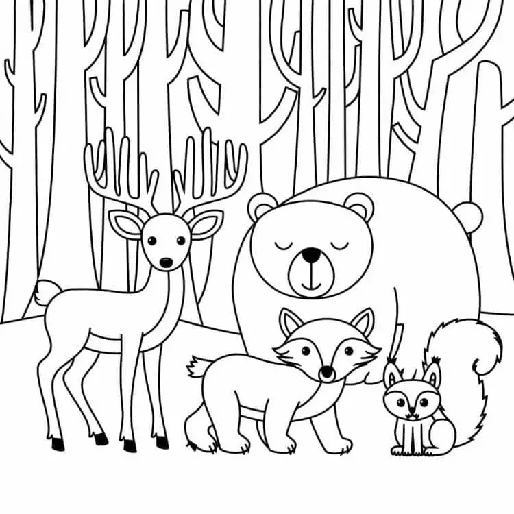 Fise de colorat cu Animale Salbatice de colorat p45