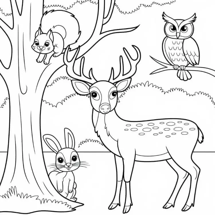 Fise de colorat cu Animale Salbatice de colorat p48