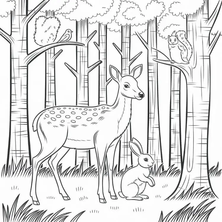 Fise de colorat cu Animale Salbatice de colorat p49