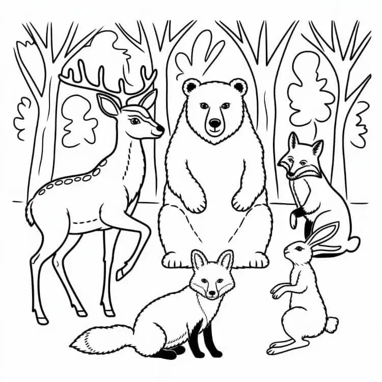 Fise de colorat cu Animale Salbatice de colorat p50