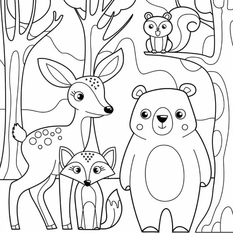 Fise de colorat cu Animale Salbatice de colorat p56