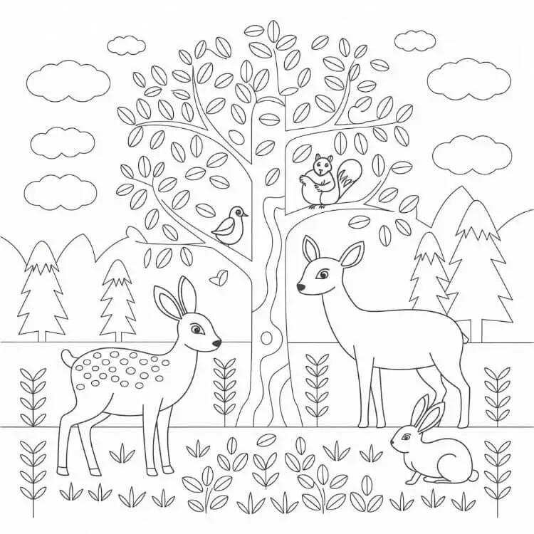Fise de colorat cu Animale Salbatice de colorat p58