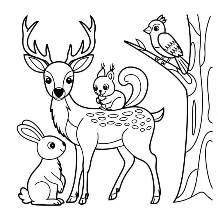 Planse de colorat cu Animale Salbatice