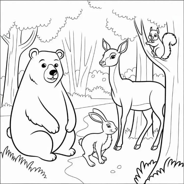 Fise de colorat cu Animale Salbatice de colorat p60