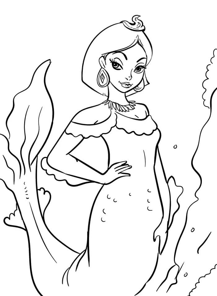 Fise de colorat cu Barbie sirena de colorat p04