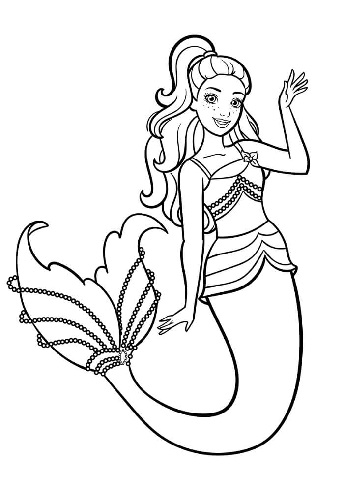 Fise de colorat cu Barbie sirena de colorat p06