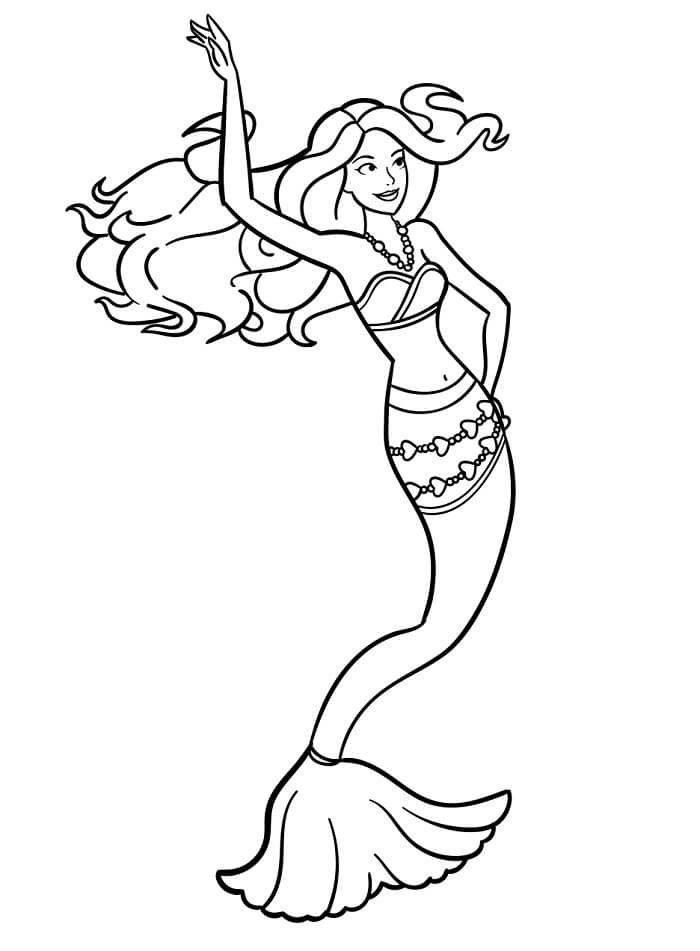 Fise de colorat cu Barbie sirena de colorat p07
