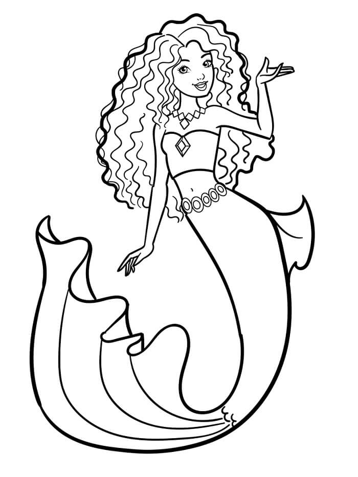 Fise de colorat cu Barbie sirena de colorat p08