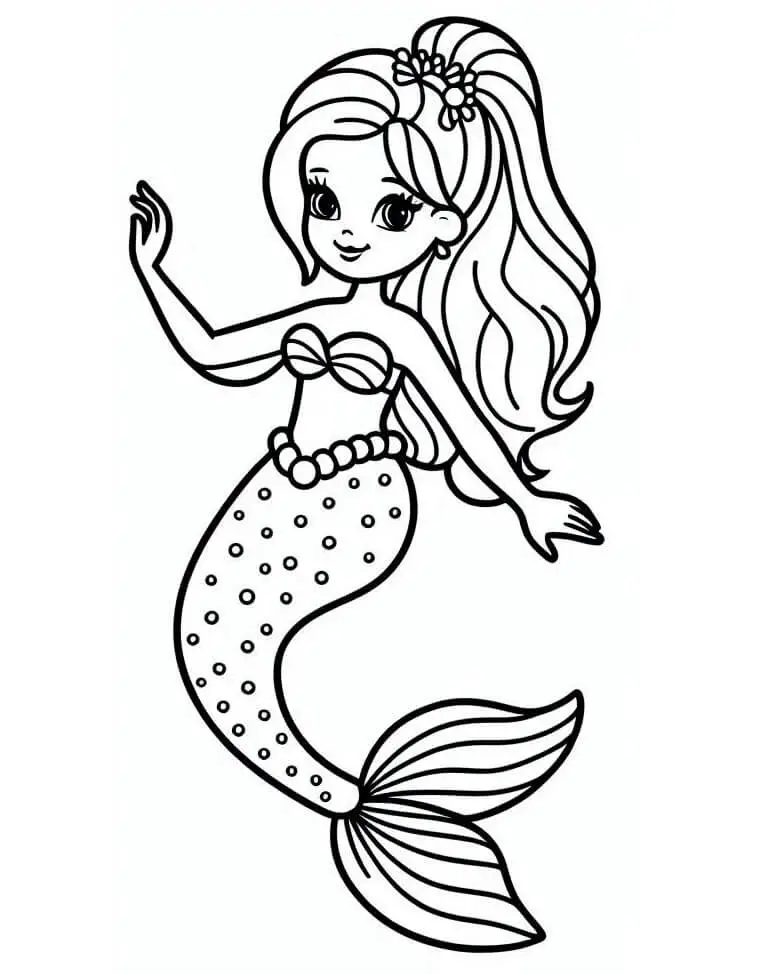 Fise de colorat cu Barbie sirena de colorat p15