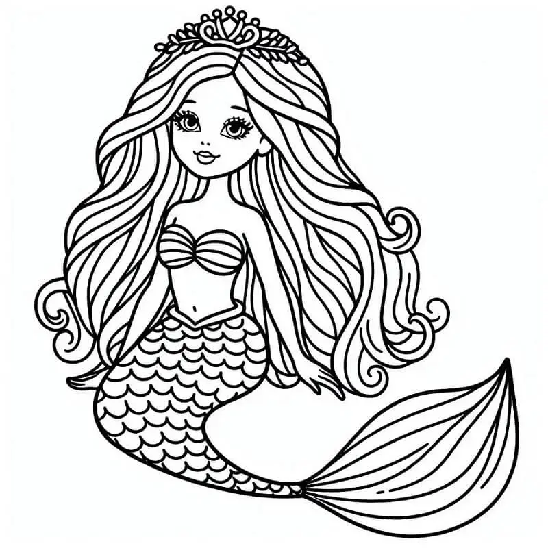 Fise de colorat cu Barbie sirena de colorat p17