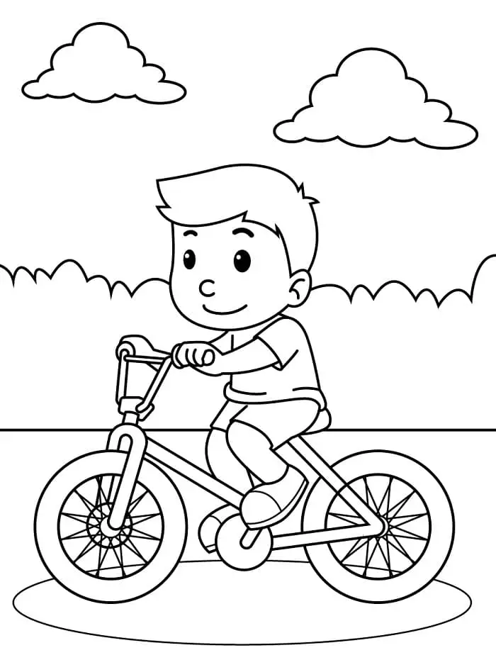 Fise de colorat cu Bicicletă gratuită de imprimat