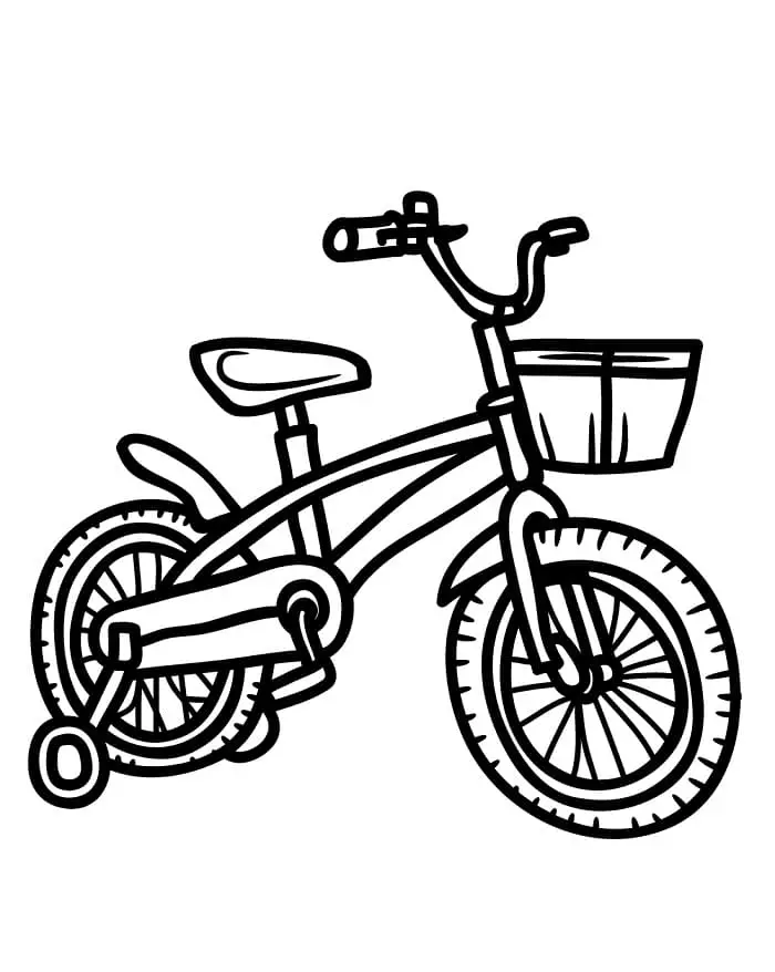Fise de colorat cu Bicicletă pentru copii de 2 ani
