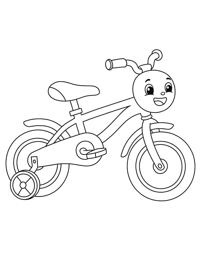 Fise de colorat cu Bicicletă pentru copii