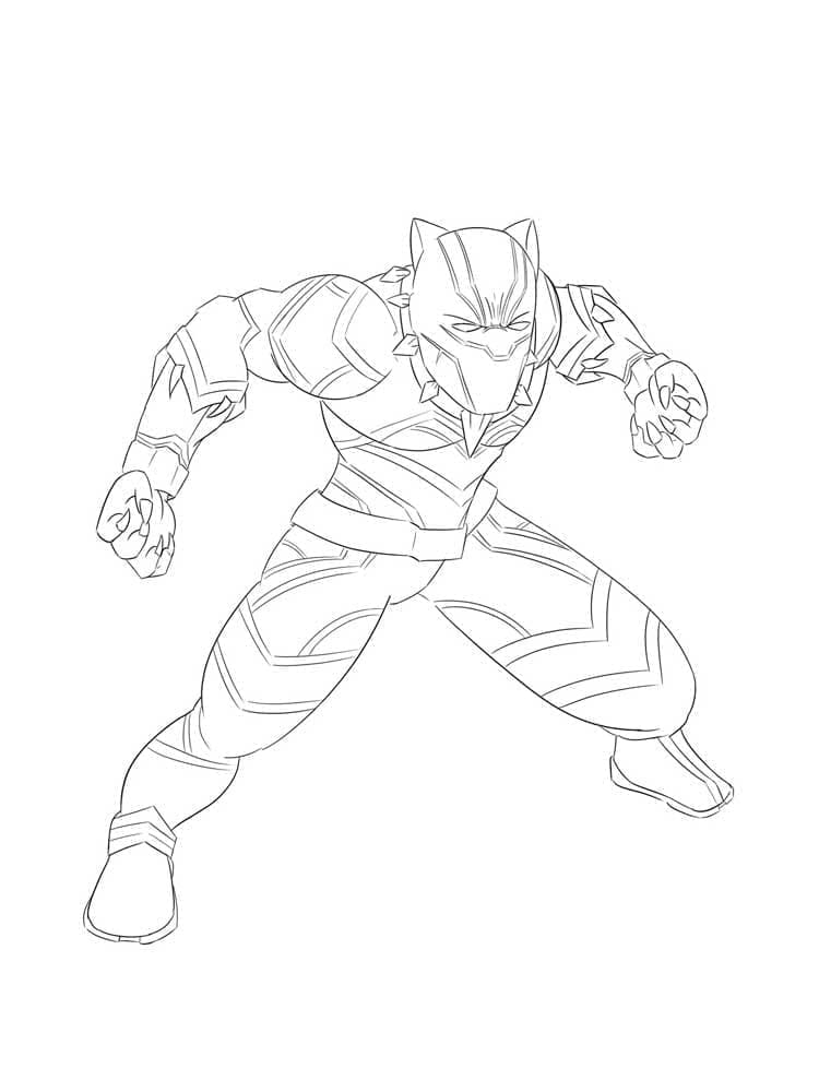 Fise de colorat cu Black Panther de colorat p12